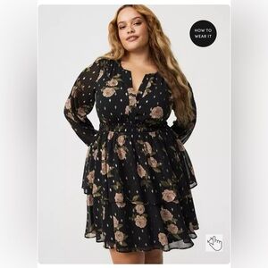 Torrid Smocked Waist Mini Dress size 1